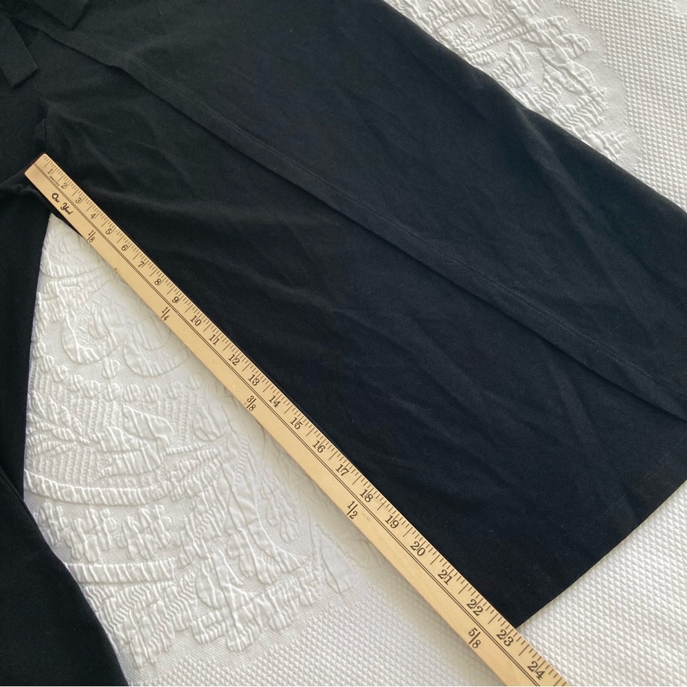 Eileen Fisher Black Cropped Wide-Leg Tie-Front Pants - Picture 7 of 13